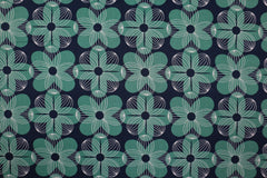 Baumwoll Popeline Green Retro Flower