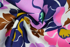Baumwoll Satin Abstract Flowers
