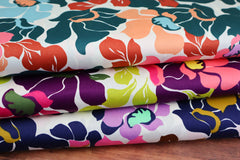 Baumwoll Satin Abstract Flowers