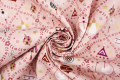 Baumwollstoff Christmas Accessoires - rosa