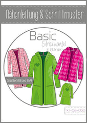 Schnittmuster Kibadoo Kinder Strickmantel Basic 80 bis 164