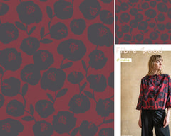 Baumwoll Popelin Flower Flat Fibre Mood