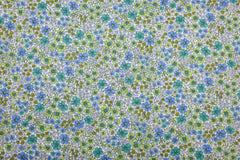 Baumwollstoff Blumenwiese - blau/grün