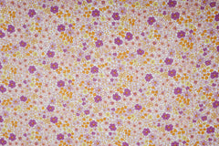 Baumwollstoff Blumenwiese - rosa