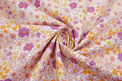 Baumwollstoff Blumenwiese - rosa