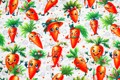 Baumwolljersey Digital Cute Carrots