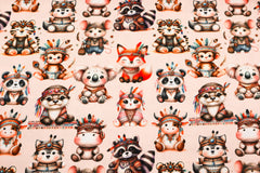 Baumwolljersey Digital Woodland Animals