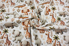 Baumwolljersey Digital Little Safari Animals