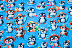 Baumwolljersey Digital Pinguine