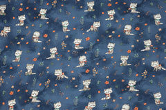 Baumwolljersey Digital Racoon Tea Party