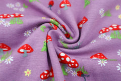 Baumwolljersey Fliegenpilze - helllila