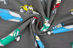 Baumwolljersey Niklas Fahrzeuge - grau