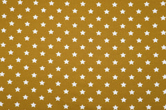 Reststück: 0,85 m Baumwolljersey Pin Stars -  Senf Gelb  -