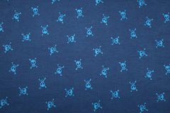 Baumwolljersey Totenköpfe - dunkelblau