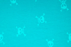 Baumwolljersey Totenköpfe - türkis