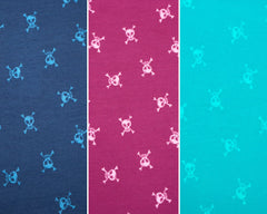 Baumwolljersey Totenköpfe - türkis