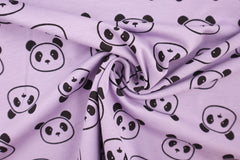 Baumwolljersey Cute Panda - flieder