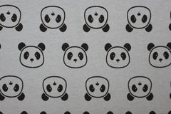 Baumwolljersey Cute Panda - grau