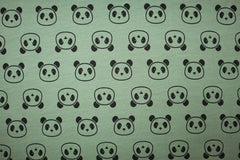 Baumwolljersey Cute Panda - grün