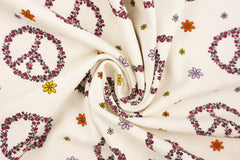 Baumwolljersey Flower Power Peace