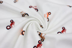 Baumwolljersey Kleiner Taktor - orange/rot