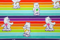 Baumwolljersey Lizenz Glücksbärchis Regenbogenstreifen