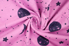 Baumwolljersey Sternenhimmel - himbeer