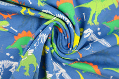 Baumwolljersey T-Rex World - blau