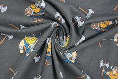 Baumwolljersey Wikinger - dunkelgrau