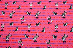 Reststück: 1,40m Baumwolljersey Lizenz Minnie Mouse & Cat pink