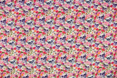 Reststück : 1,00 Meter Baumwollstoff Flower Skulls rosa- pink