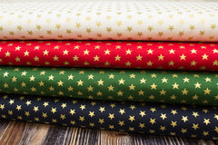 Baumwollstoff X-Mas Big Golden Stars