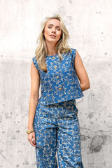 Bestickter Jeansstoff Denim Grazia