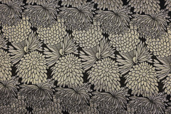 Brokat Jacquard Blumen - goldgelb