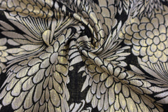 Brokat Jacquard Blumen - goldgelb