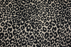 Chenille Dekostoff Wild Leo - schwarz/sand