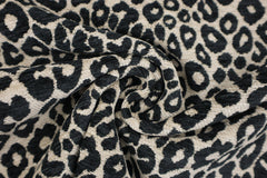 Chenille Dekostoff Wild Leo - schwarz/sand