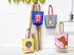 Canvas Panel Cherry Picking Bag - "not my circus" + Dackel