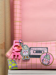 Kunstleder Happy Collection Karo by Cherry Picking - 422 apricot