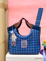 Kunstleder Happy Collection Karo by Cherry Picking - 596 marine