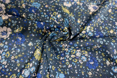 Chiffon Stoff Flowers & Gold