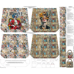 Canvas Taschenpanel Wendetasche by Stenzo - Patchwork Blumendame