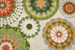 Reststück 1,50m - Dekostoff Mina Mandala Khaki-orange