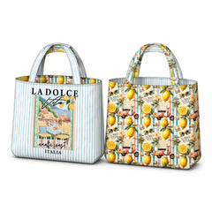Canvas Taschenpanel Wendetasche by Stenzo -  Zitronen
