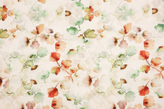 Double Gauze Musselin Digital Watercolor Leaves