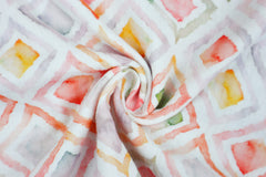 Double Gauze Musselin Digital Geometric Watercolor