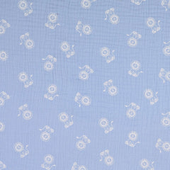 Double Gauze Musselin Löwen - hellblau