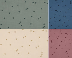 Double Gauze Musselin Kleine Herzen