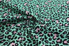 Double Gauze Musselin Mint Leopard