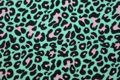 Double Gauze Musselin Mint Leopard